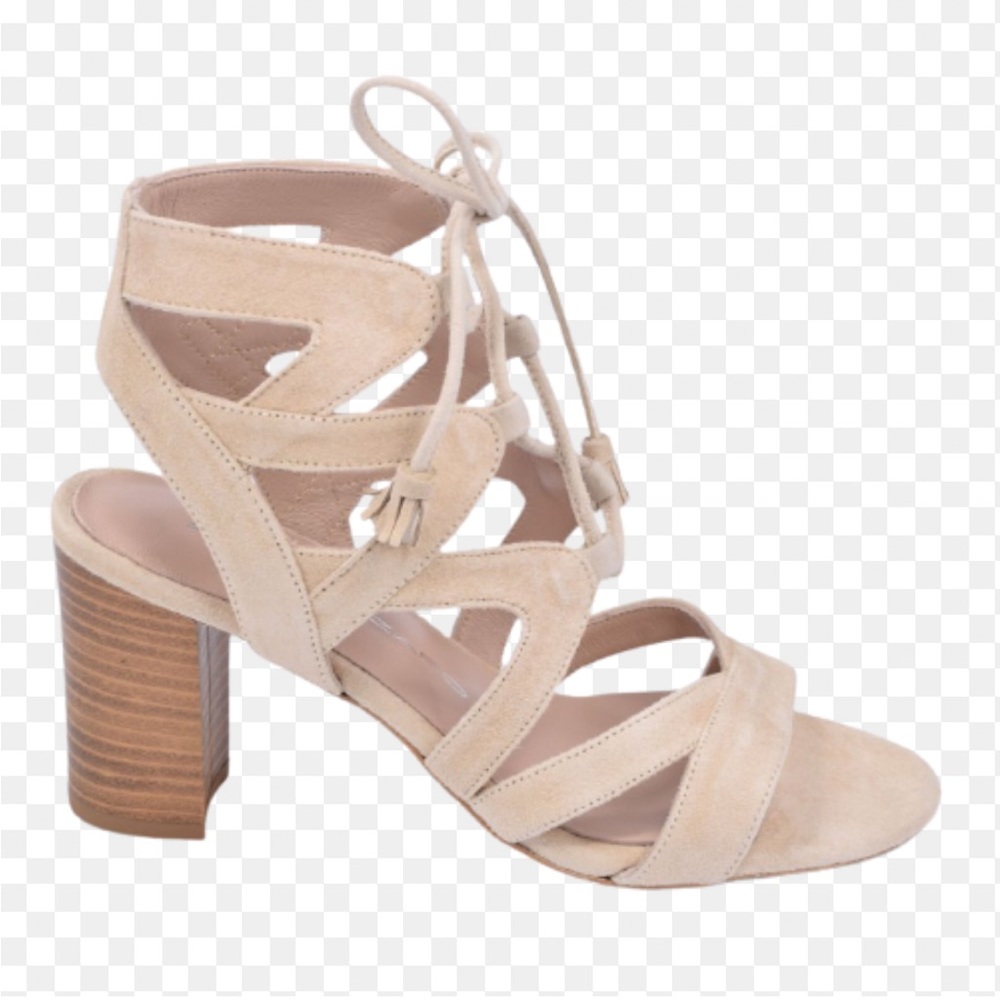 Brenda Zaro Suede Leather Block Heel Grecian Sandal Pink Size 6